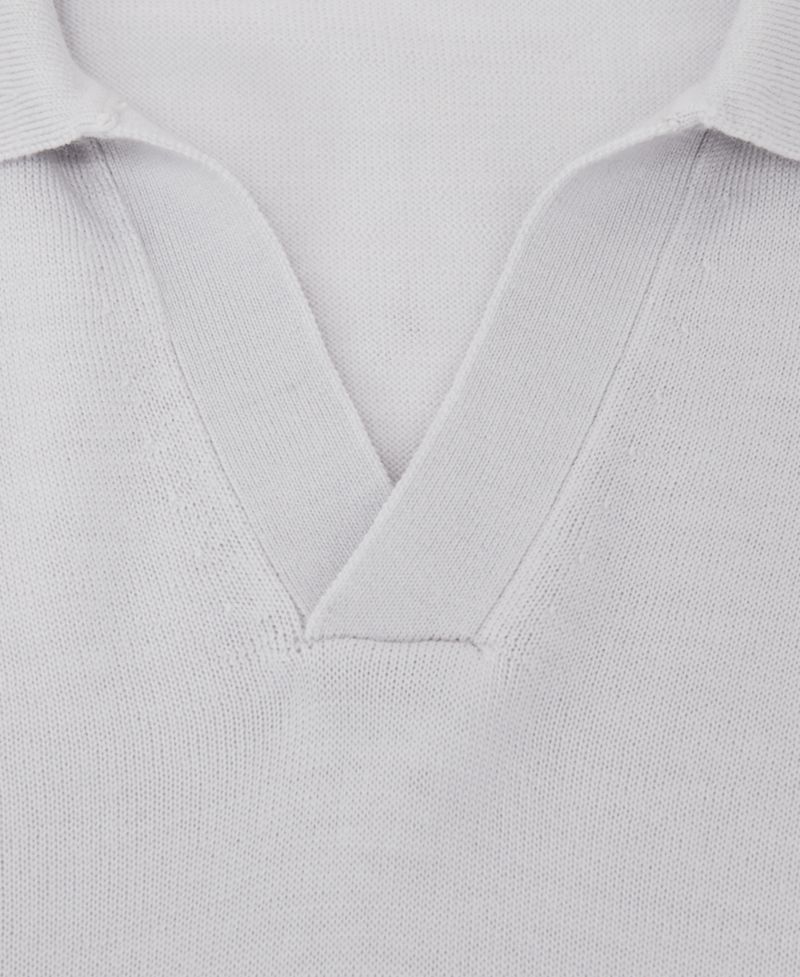 Men's Duchie Merino Wool Open-Collar Polo Shirt