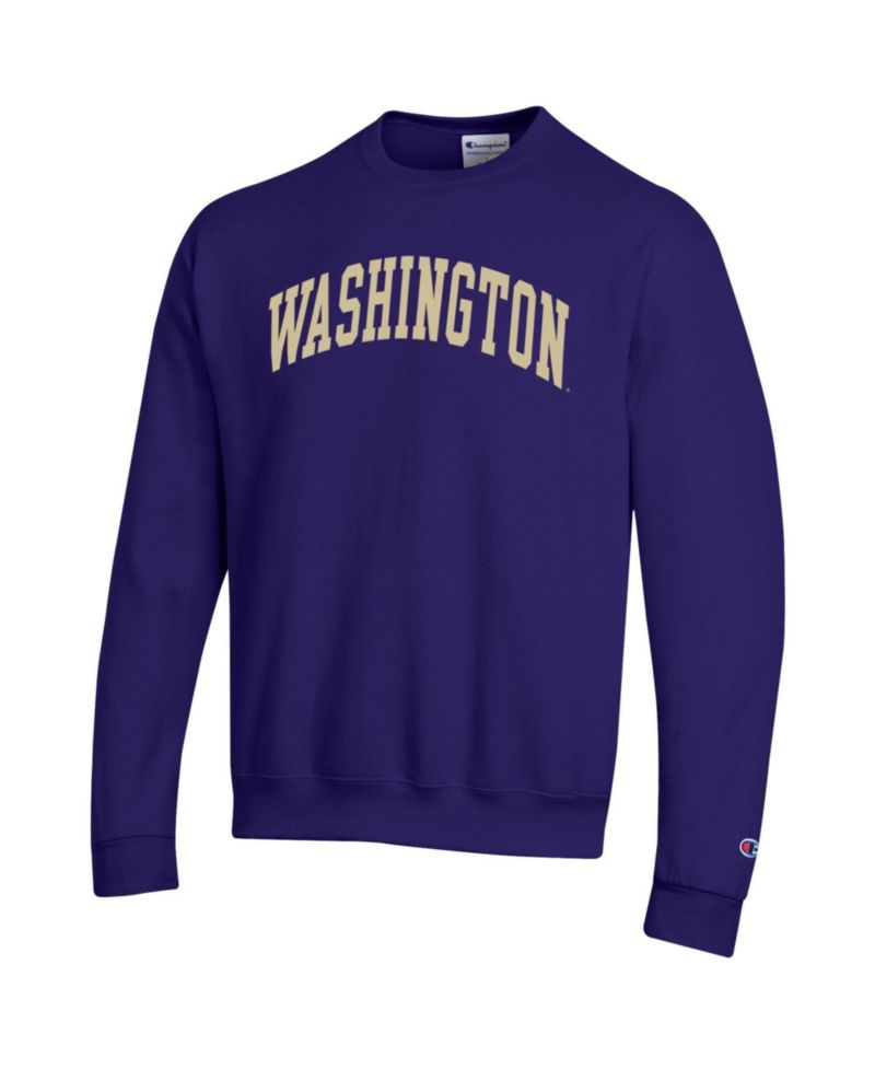 Men's Purple Washington Huskies Basic Arch Fleece Pullover Sweatshirt