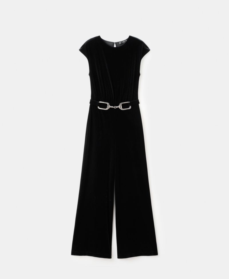 Women's Velvet Belt Jumpsuit
