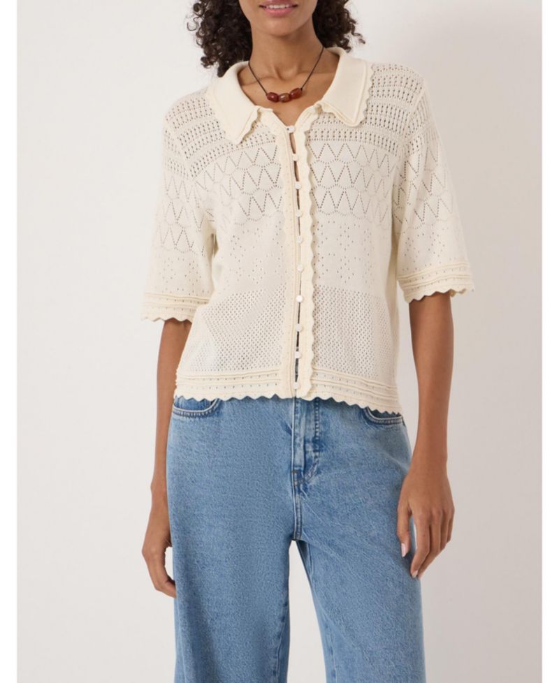 Women's Pointelle Cotton Cardigan