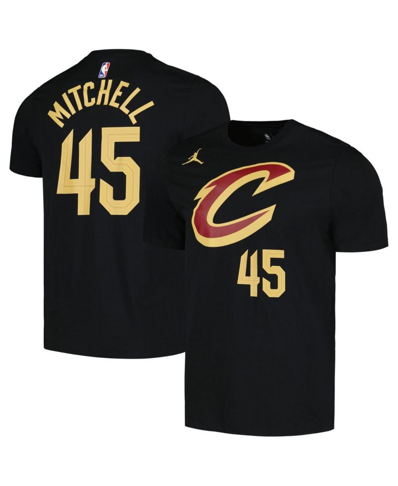Men's Donovan Mitchell Black Cleveland Cavaliers 2022/23 Statement Edition Name and Number T-shirt