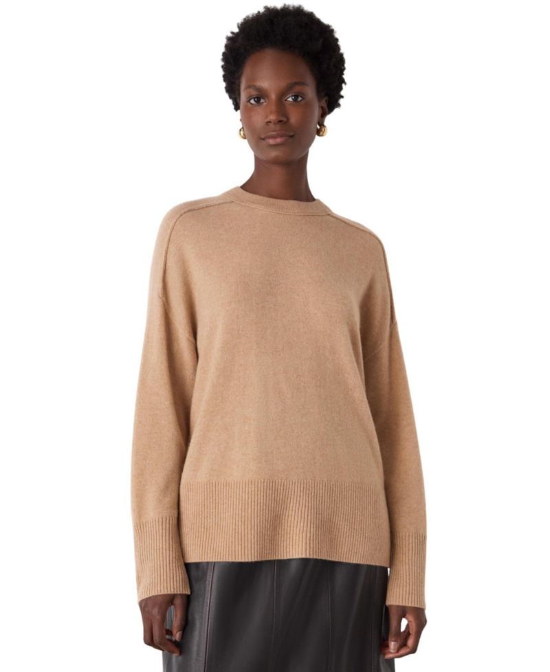 Women's Cashmere Seam Detail Crewneck Sweater