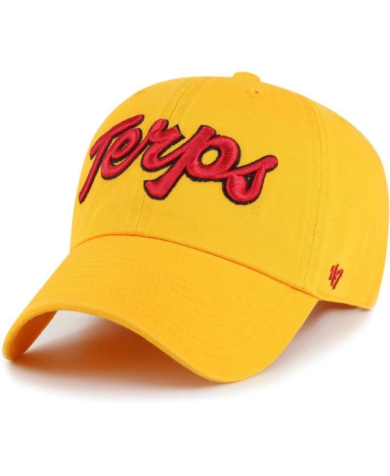 Men's Gold Distressed Maryland Terrapins Vintage-Like Clean Up Adjustable Hat