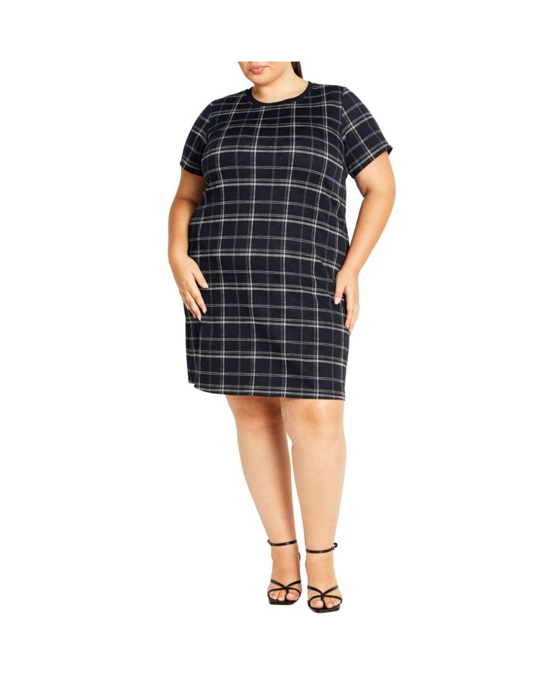 Women's Check Love Shift Mini Dress