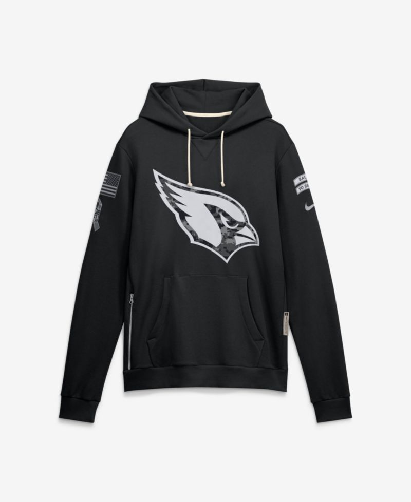 Men's Black Arizona Cardinals 2026 Salute to Service Sideline Pullover Hoodie