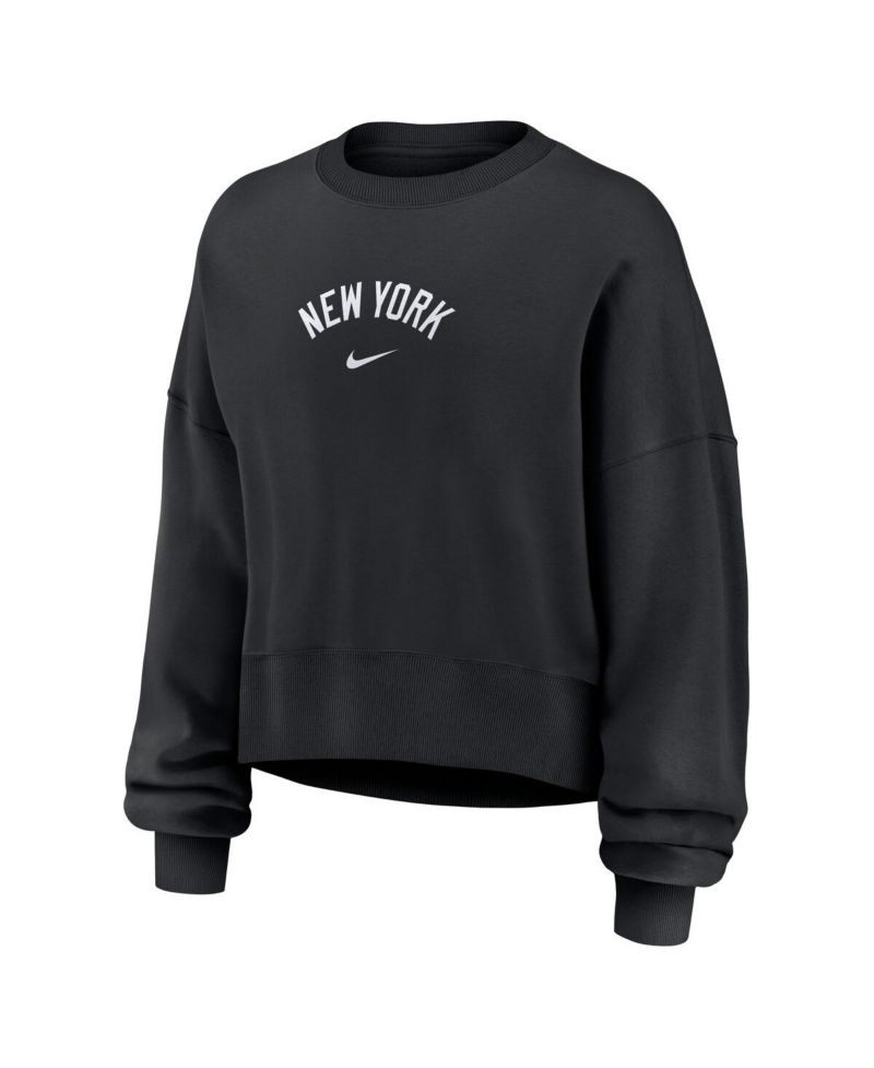 Women's Black New York Yankees Oversized Primetime Sweatshirt