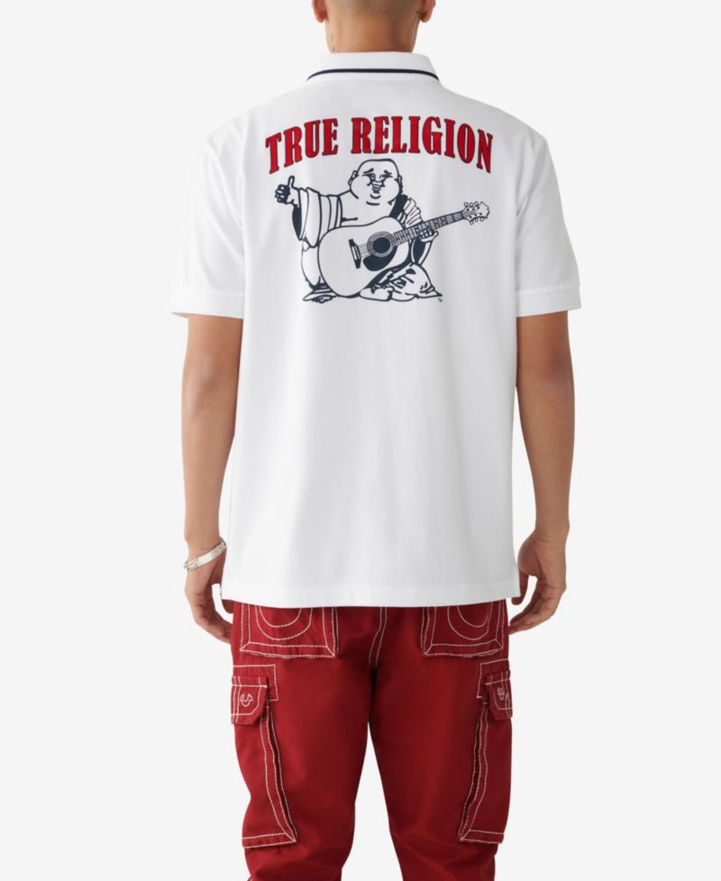 Men's Regular Fit Short Sleeve Buddha Logo Polo Shirt