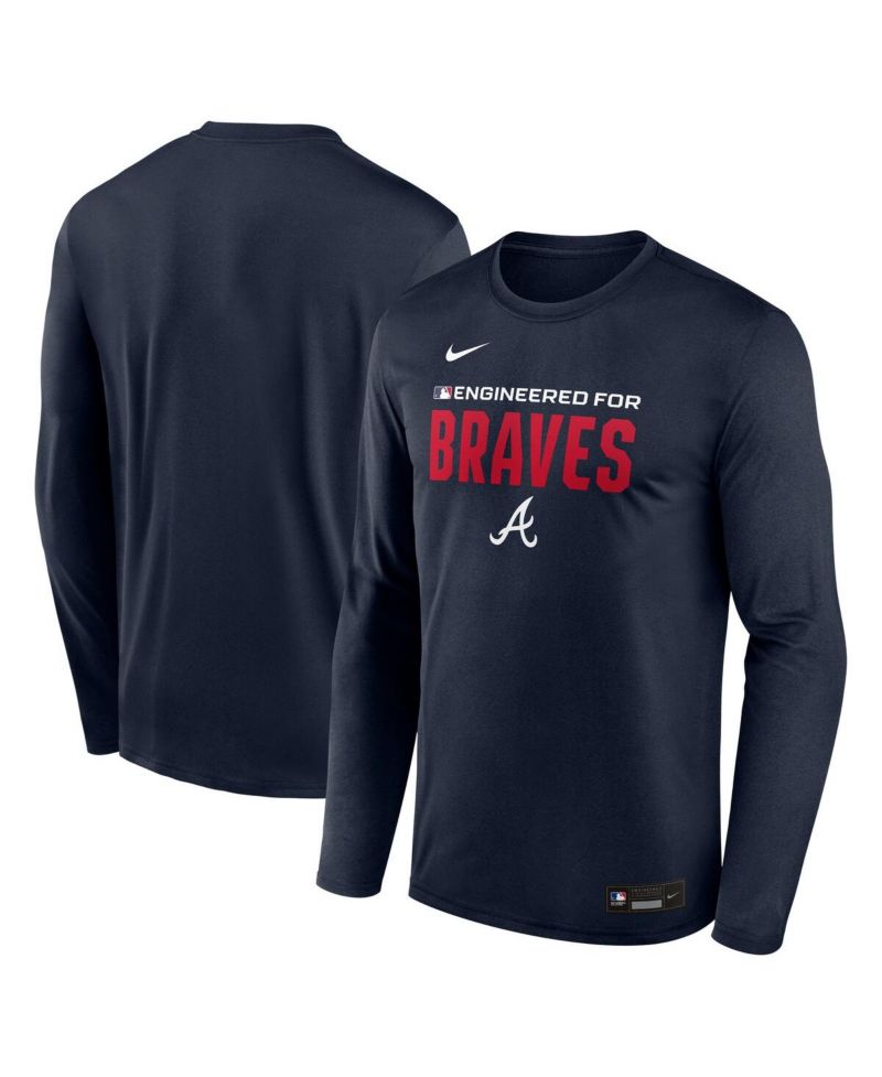 Men's Navy Atlanta Braves Authentic Collection Legend Dri-FIT Long Sleeve T-Shirt
