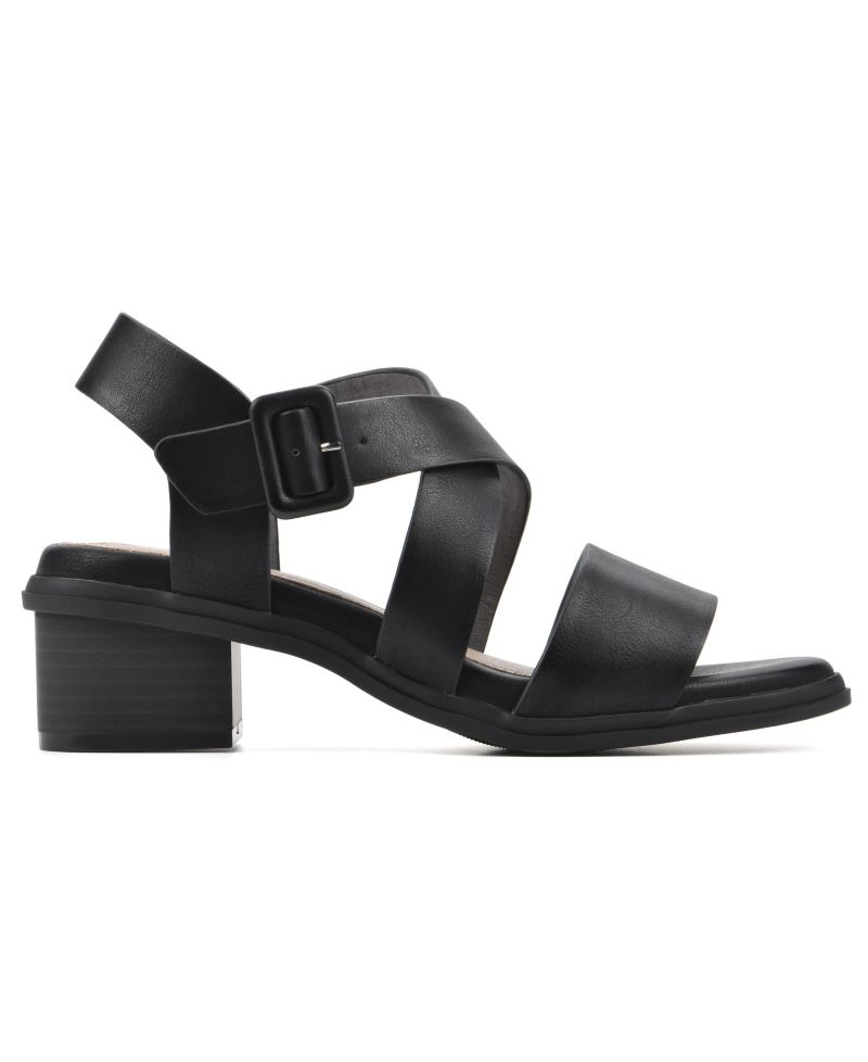 Women's Cordovan Stacked Heel Strappy Dress Sandals