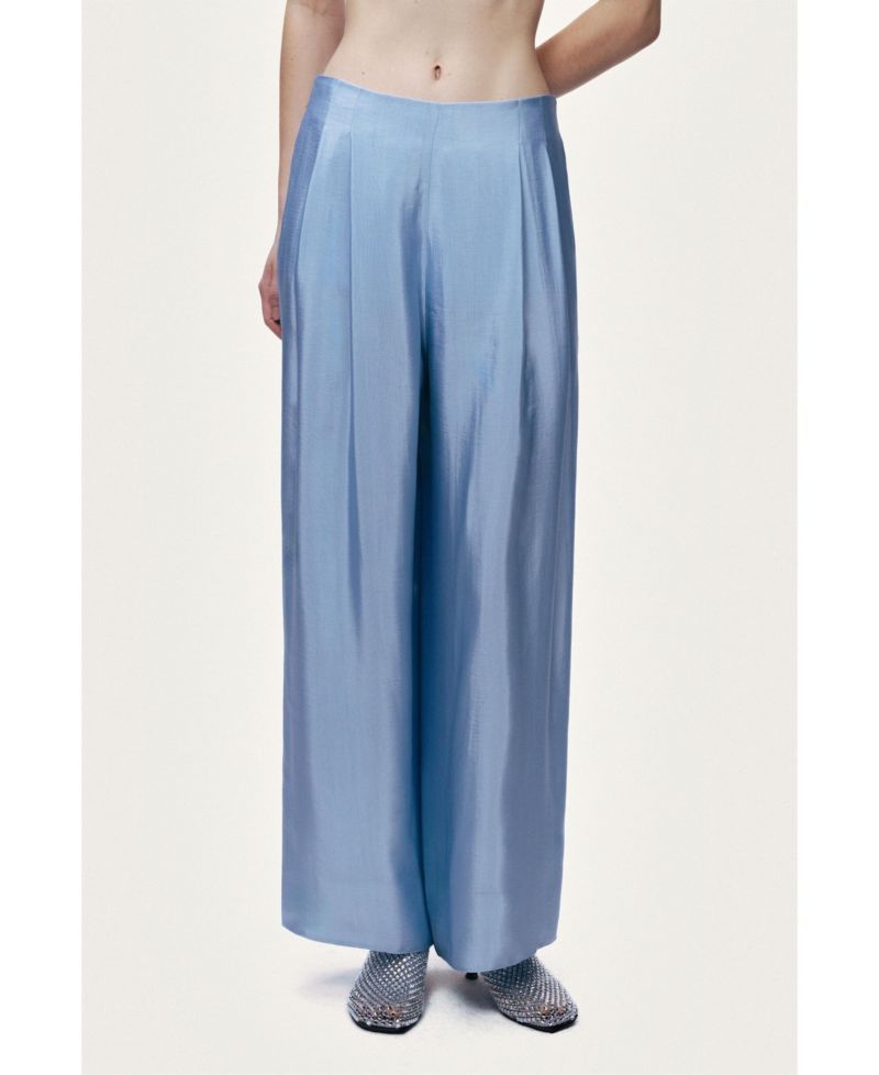 Women's Pleated Wide Leg High-Rise Trousers