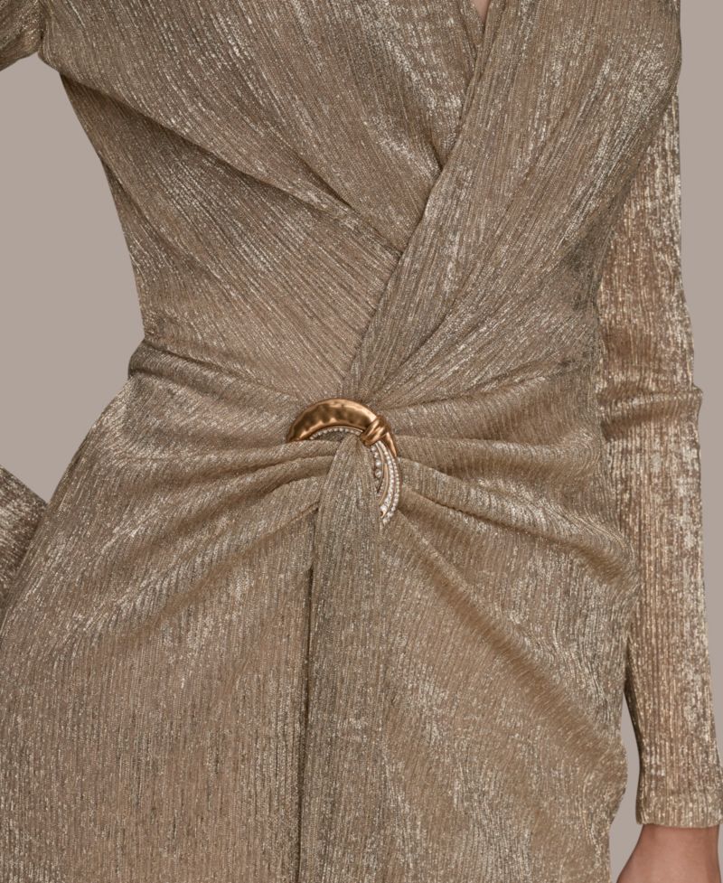 Women's V-Neck Draped Gown