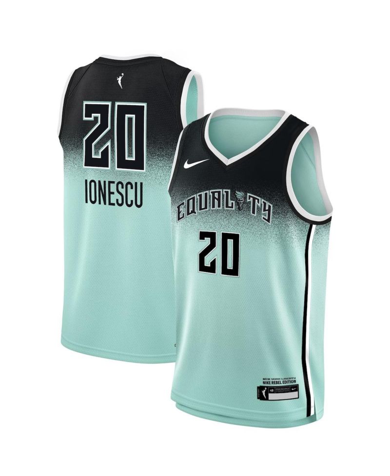 Big Boys and Girls Sabrina Ionescu Mint New York Liberty 2023 Rebel Edition Victory Player Jersey