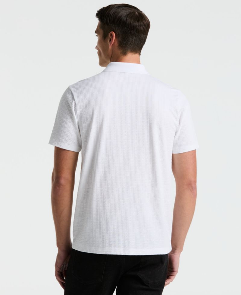 Мужская открытая рубашка-поло Seersucker с коротким рукавом