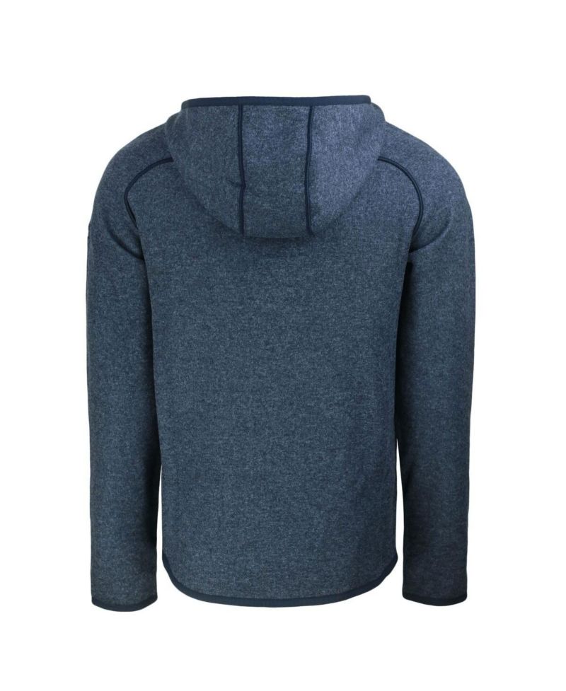 Men's Heather Navy Chicago Bears Throwback Mainsail Sweater-Knit Full-Zip Hoodie