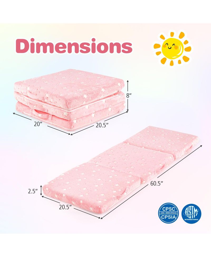 Foldable Floor Mattress for Kids with Washable Cover