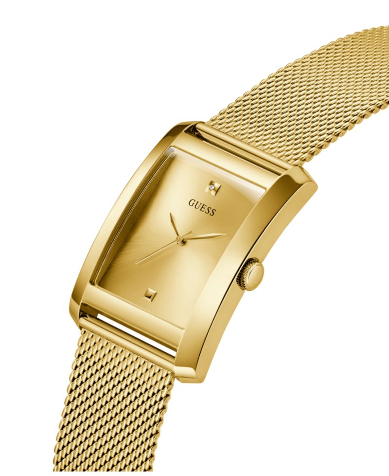 Men's Analog Gold-Tone Steel Mesh Watch, 34mm