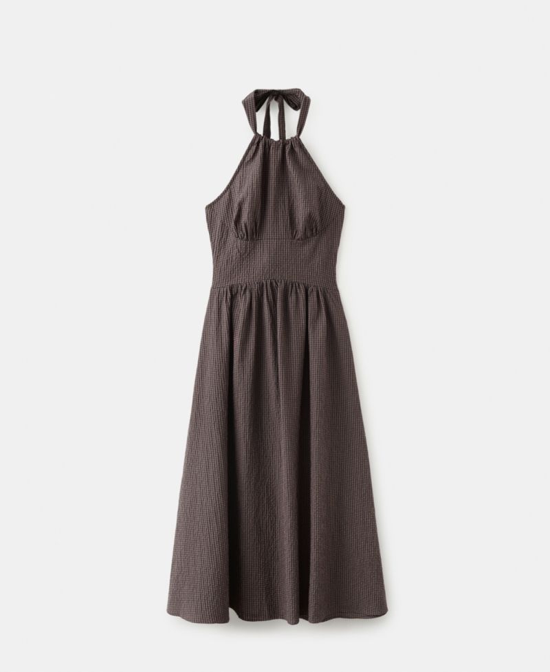 Women's Gingham Halter Dress
