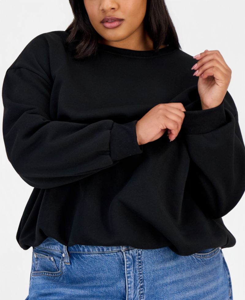 Trendy Plus Size Bubble-Hem Sweatshirt