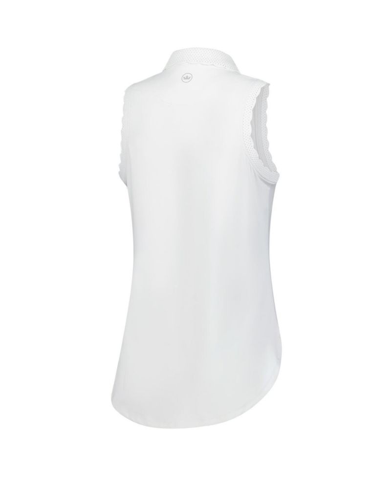 Women's White Truist Championship Opal Sleeveless Jersey Polo Shirt