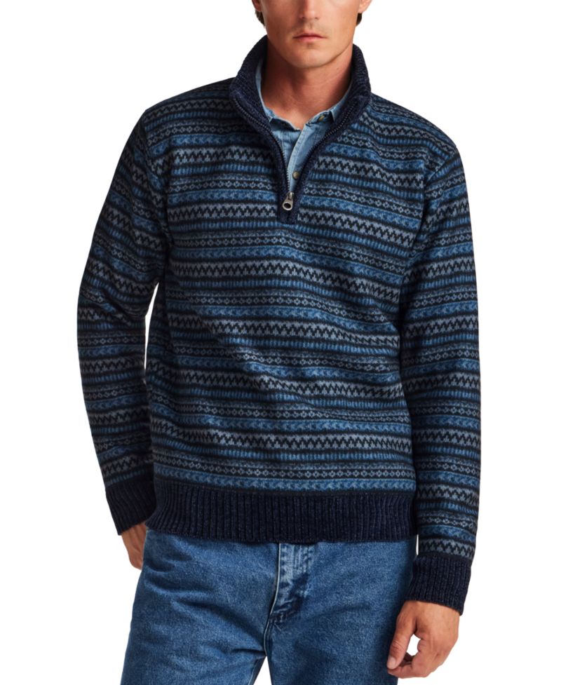 Men's Chenille Nordic Quarter-Zip Sweater