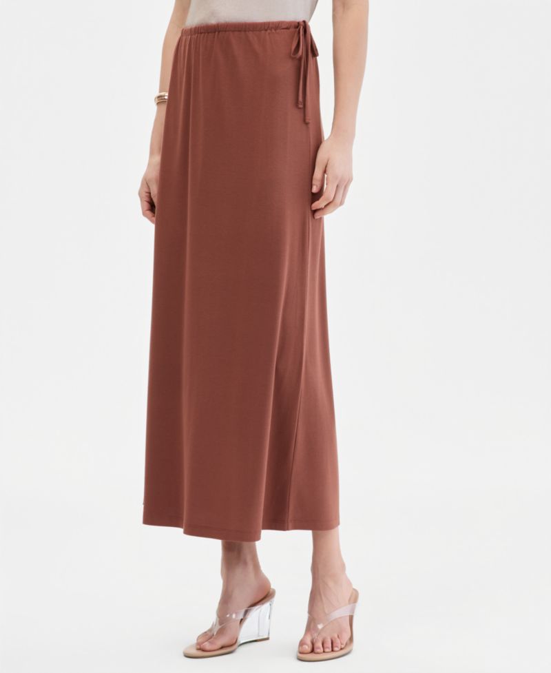 Women's Side-Tie Knit Midi Skirt