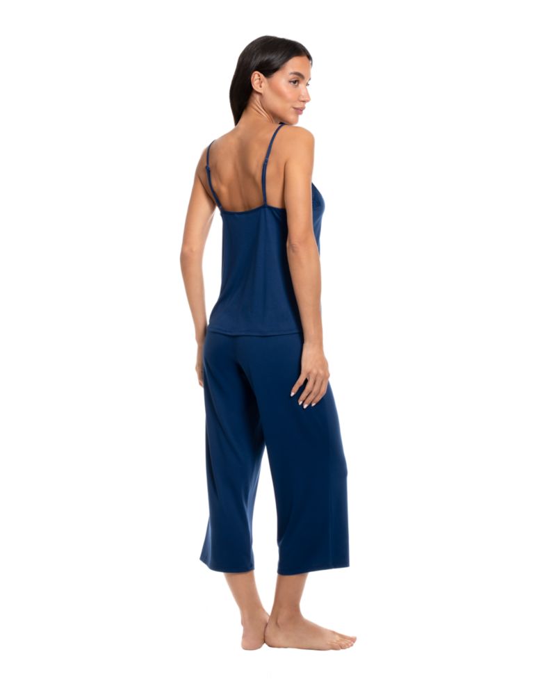Women's Lace Trim Top and Cropped Pants, 2-Piece Set