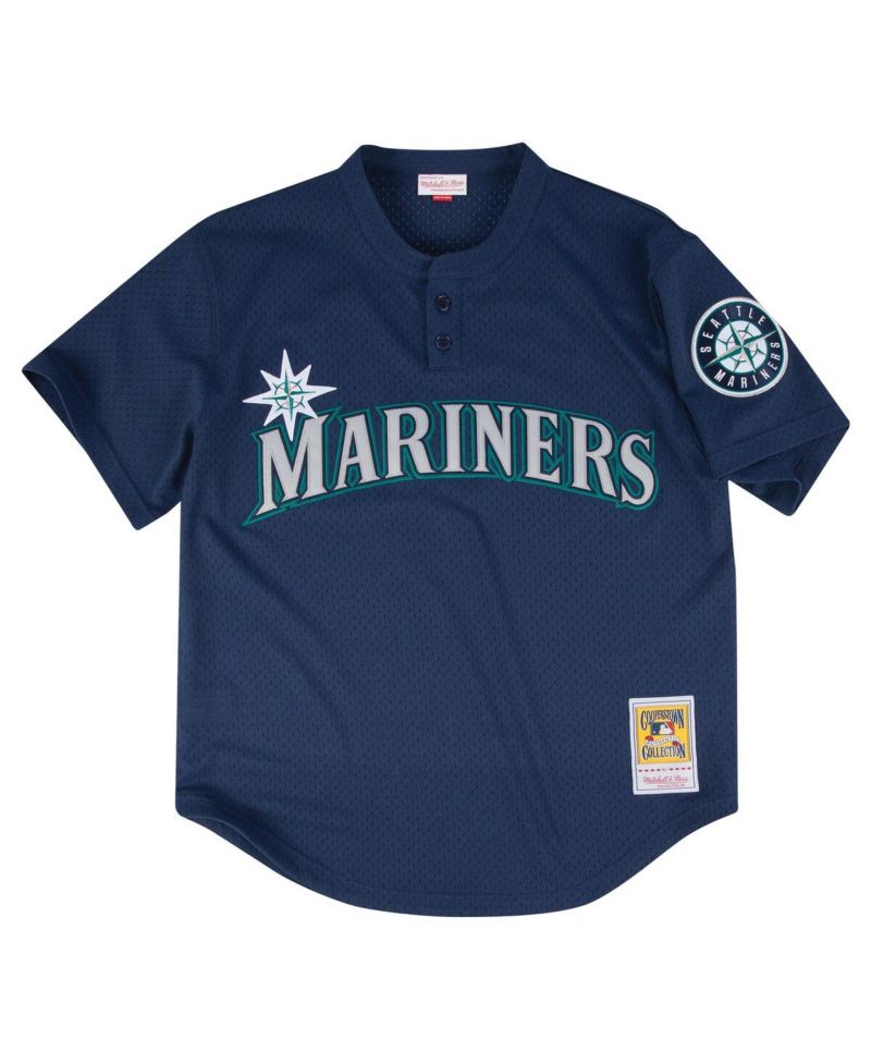Men's Profile Navy Seattle Mariners Big & Tall Cooperstown Collection Mesh Batting Practice Jersey