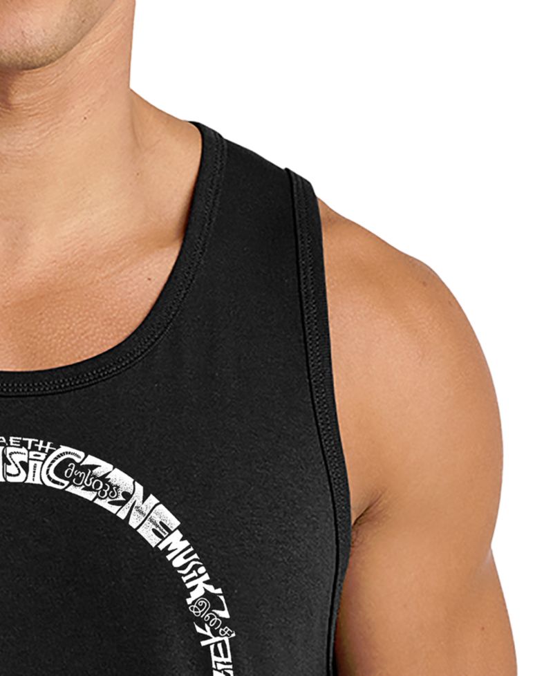 Men's Headphones Arch Word Art Graphic Tank Top