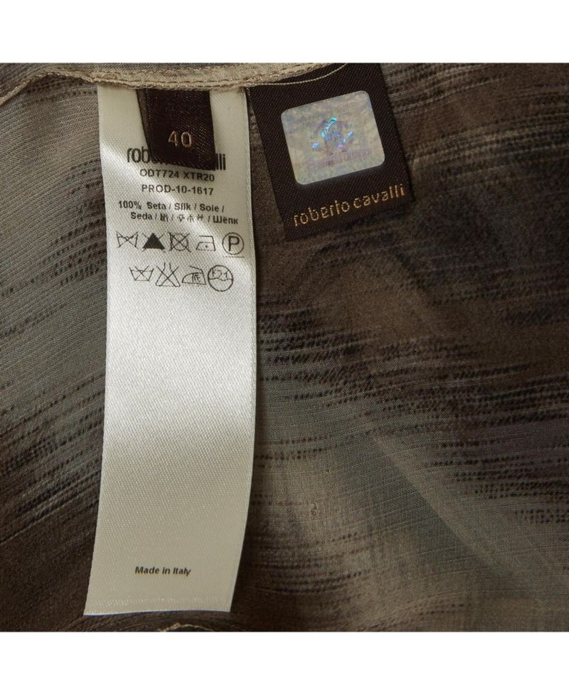 Women's Brown Animal Print Silk Sheer Shirt