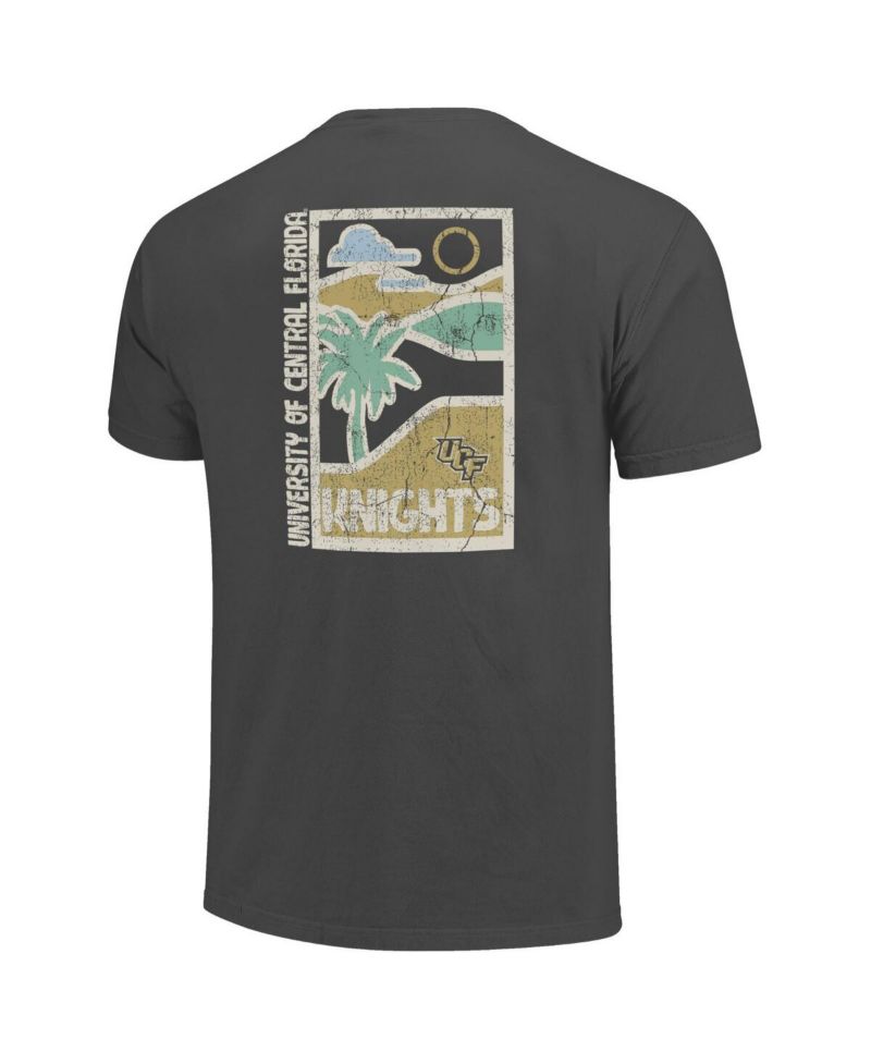 Men's Graphite UCF Knights Comfort Colors Minimal Vista Distressed Graphics T-Shirt