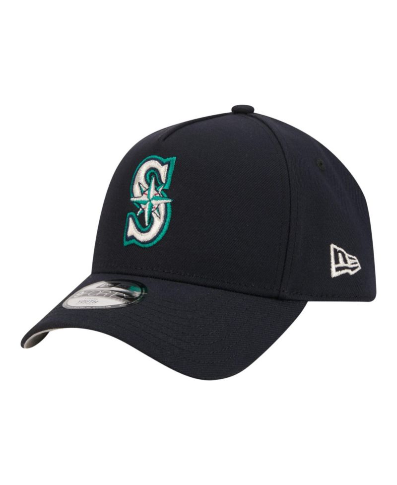 Big Boys and Girls Navy Seattle Mariners 9FORTY A-Frame Adjustable Hat