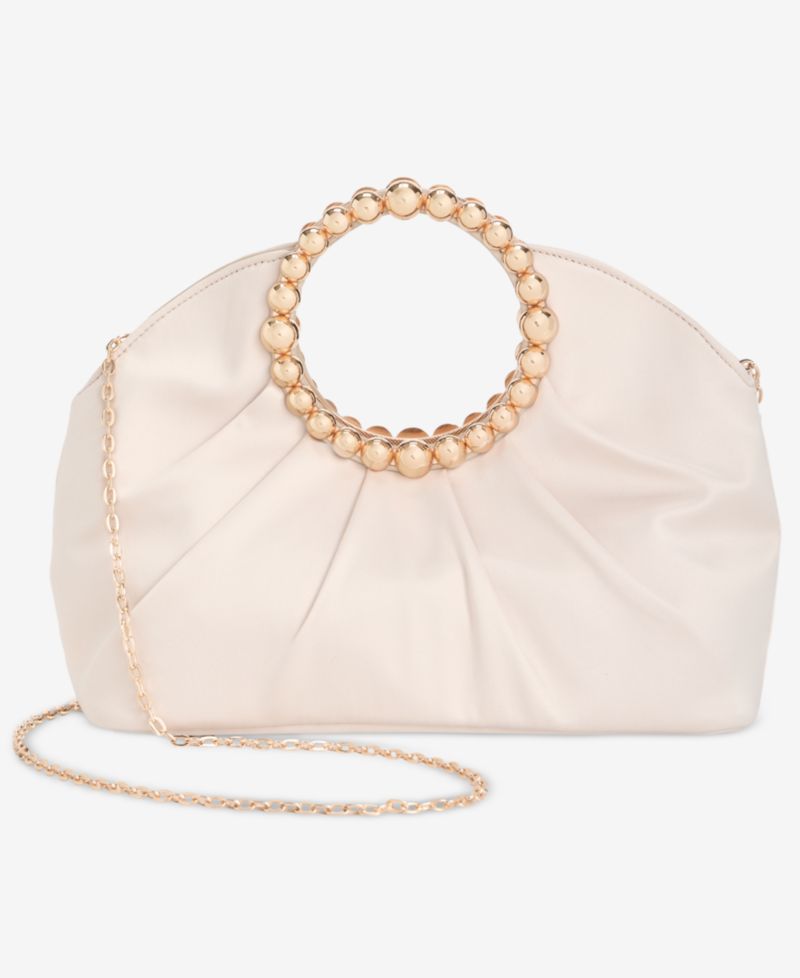 Ring Handle Satin Clutch