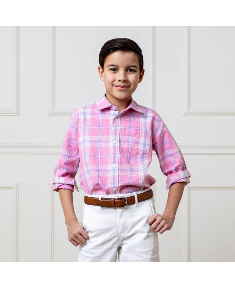 Boys Hope and Henry Linen Long Sleeve Button Down Shirt
