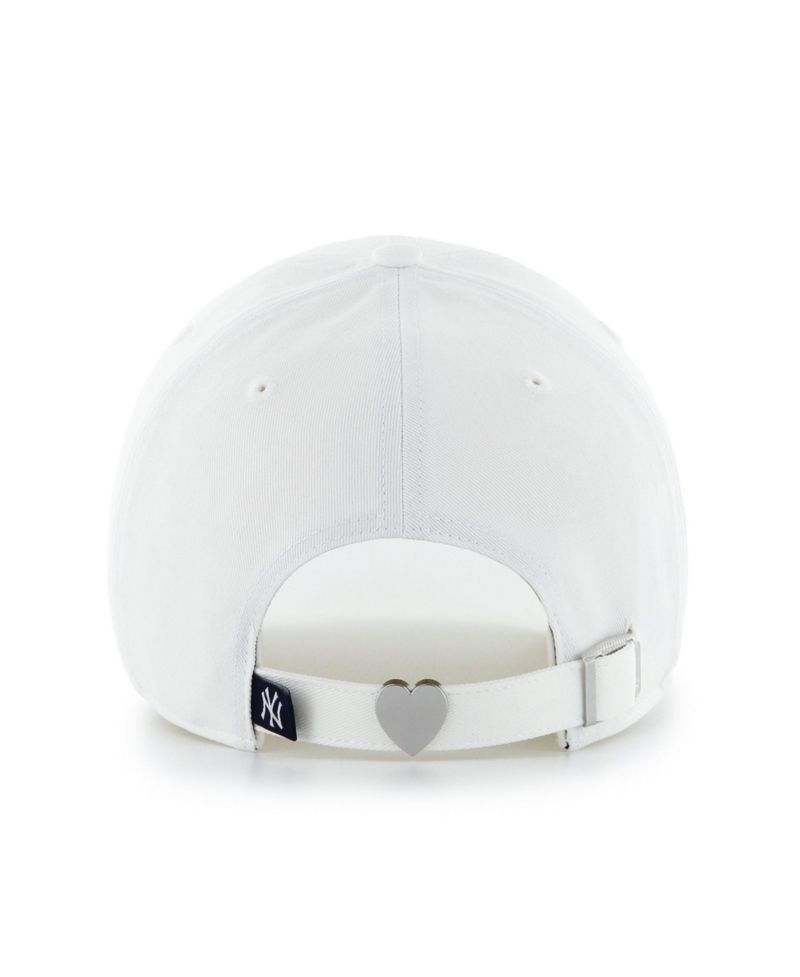 Women's '47 White New York Yankees Trendy Script Clean Up Adjustable Hat