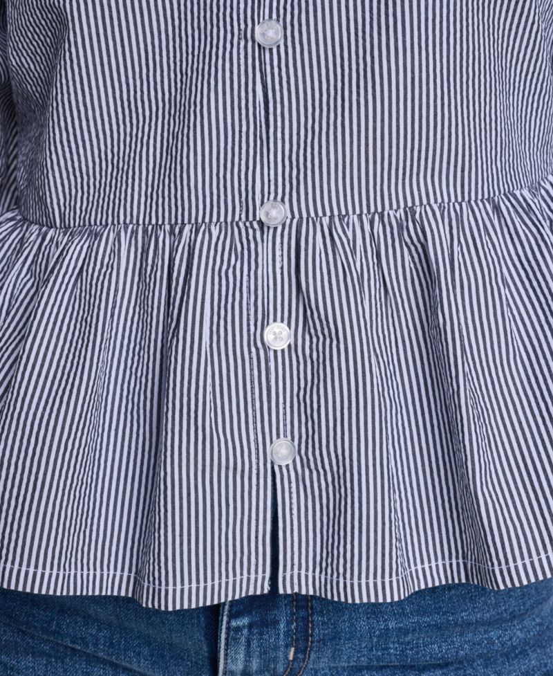 Petite Puff-Sleeve V-Neck Top