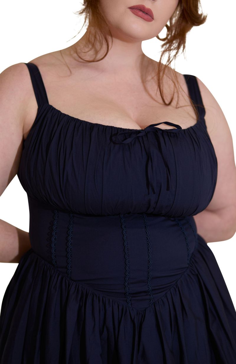 Women's Camille Fuller Bust Cotton Midi Corset Dress