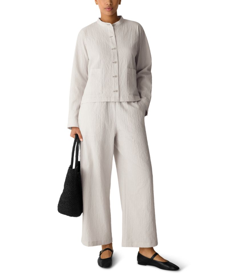 Eileen Fisher Women's Mandarin Collar Shirt Jacket, Regular and Plus Size