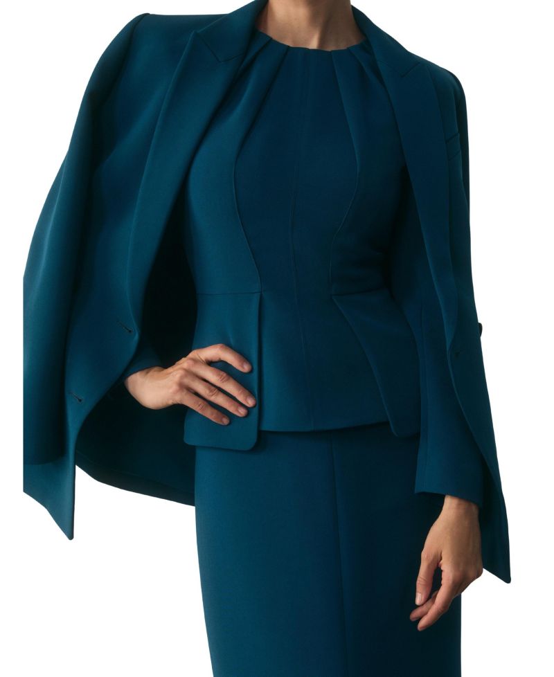 Women's Doppio Elaria Long-Sleeve Midi Peplum-Waist Dress