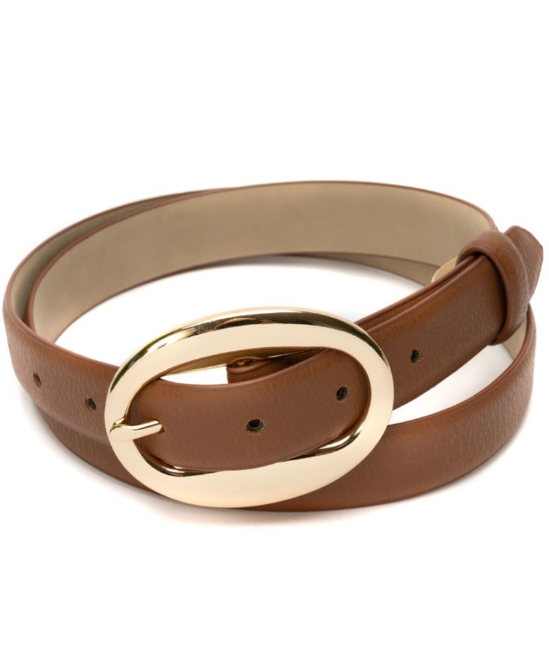 Oval Center Bar Buckle Pant Belt