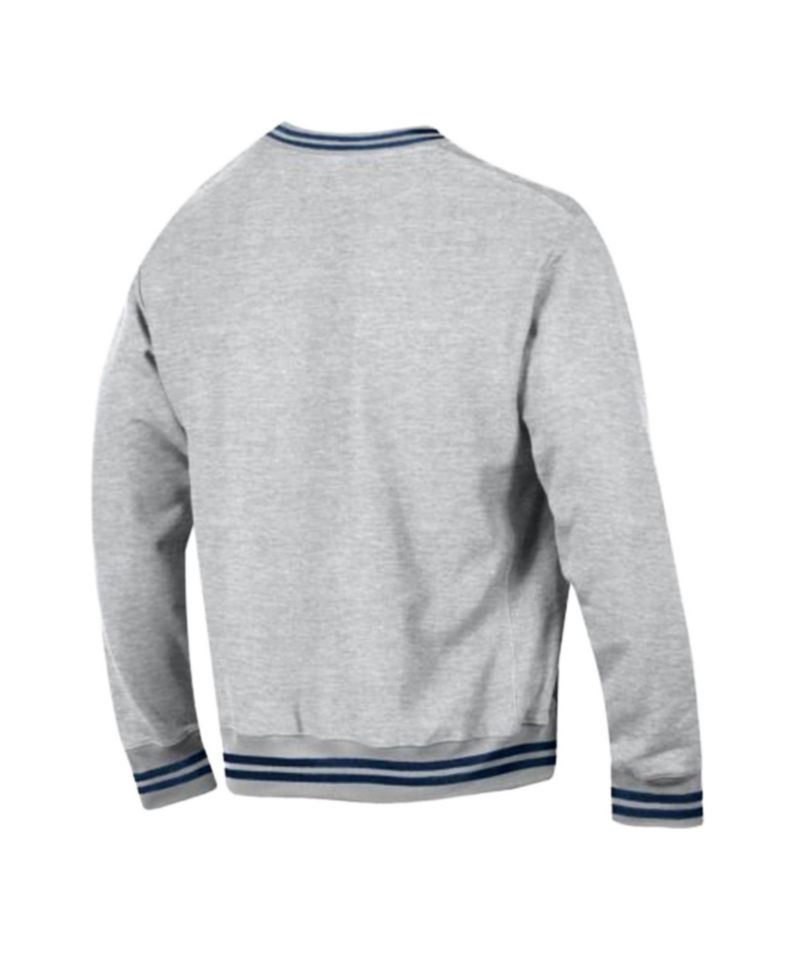 Men's Heather Gray/Navy Seattle Seahawks Reverse Weave Yarn Dye Sweatshirt