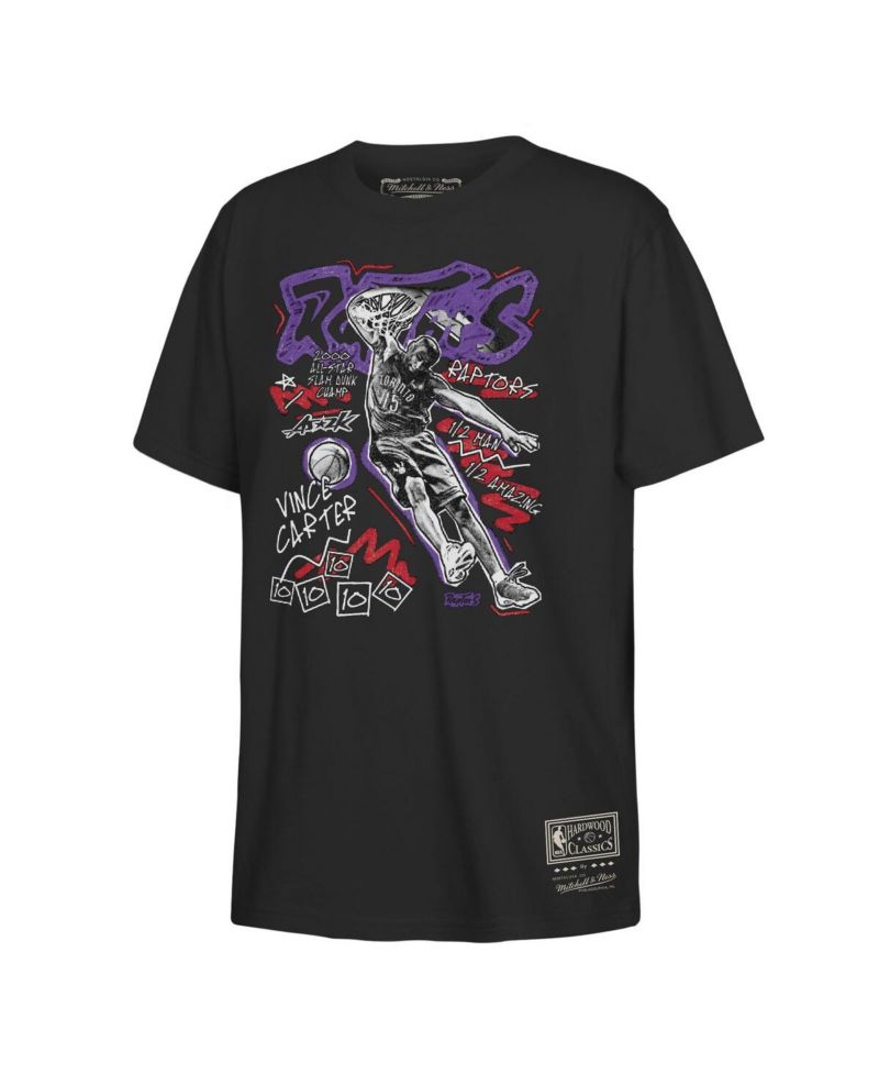Big Boys and Girls Vince Carter Black Toronto Raptors Chalked Up T-Shirt