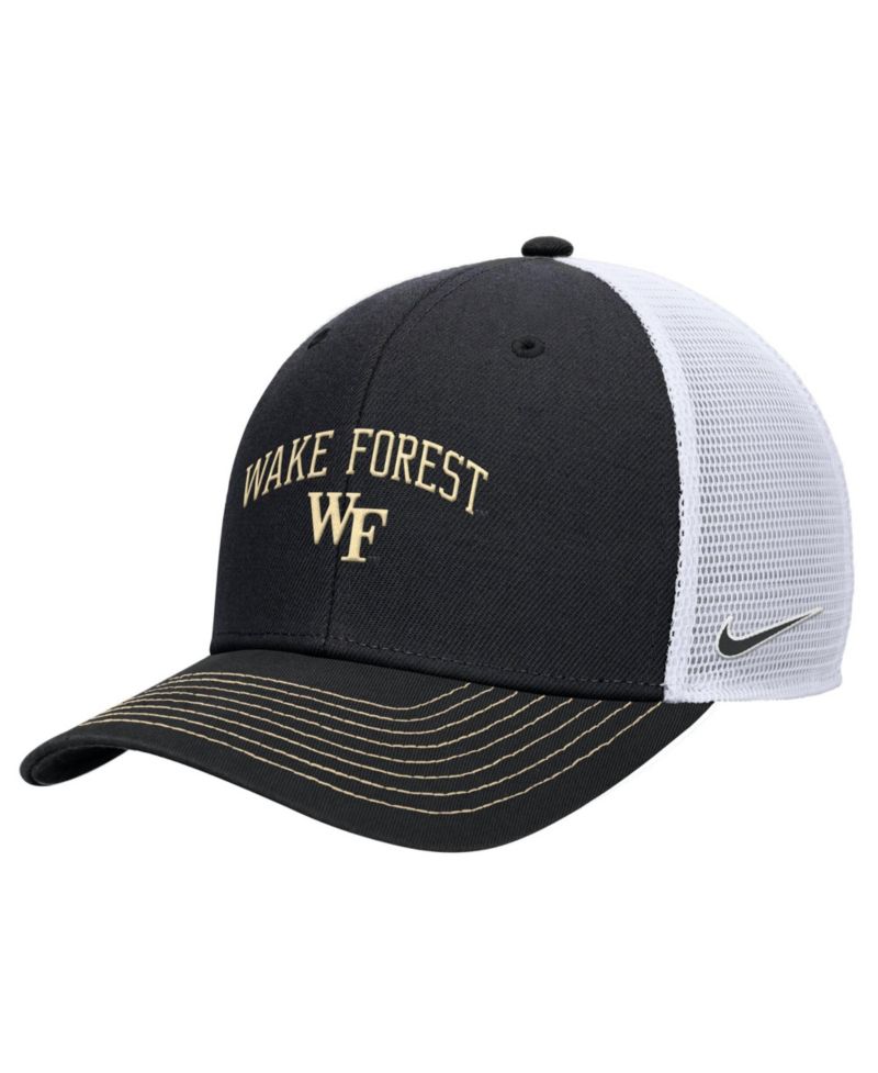 Men's Black Wake Forest Demon Deacons Rise Adjustable Trucker Hat