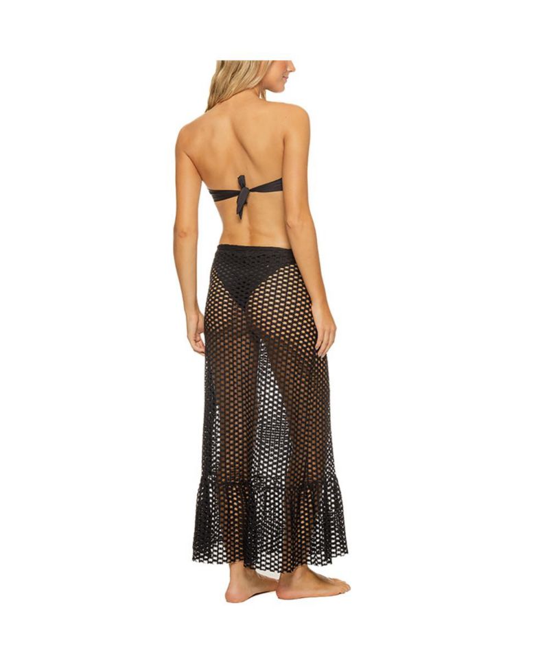 Women's Honeycomb Lattice Wrap Maxi Skirt Cover-up