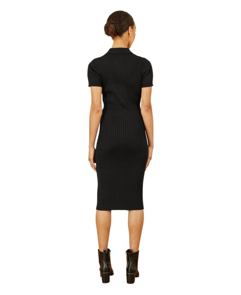 Women's Fitted Rib Knitted Midi Dress