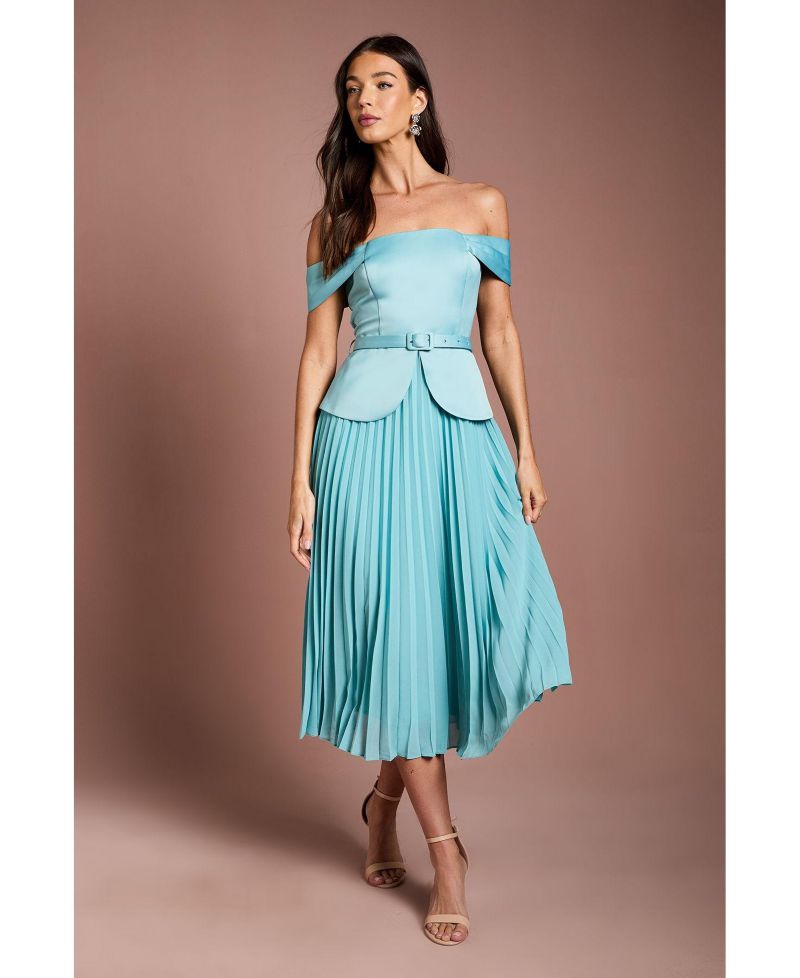 Women's Bardot Fit and Flare Midi Dress