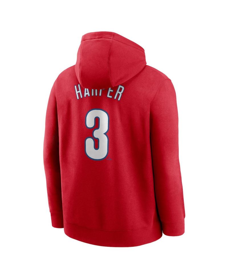 Men's Bryce Harper Red Philadelphia Phillies Player Name & Number Club Pullover Hoodie