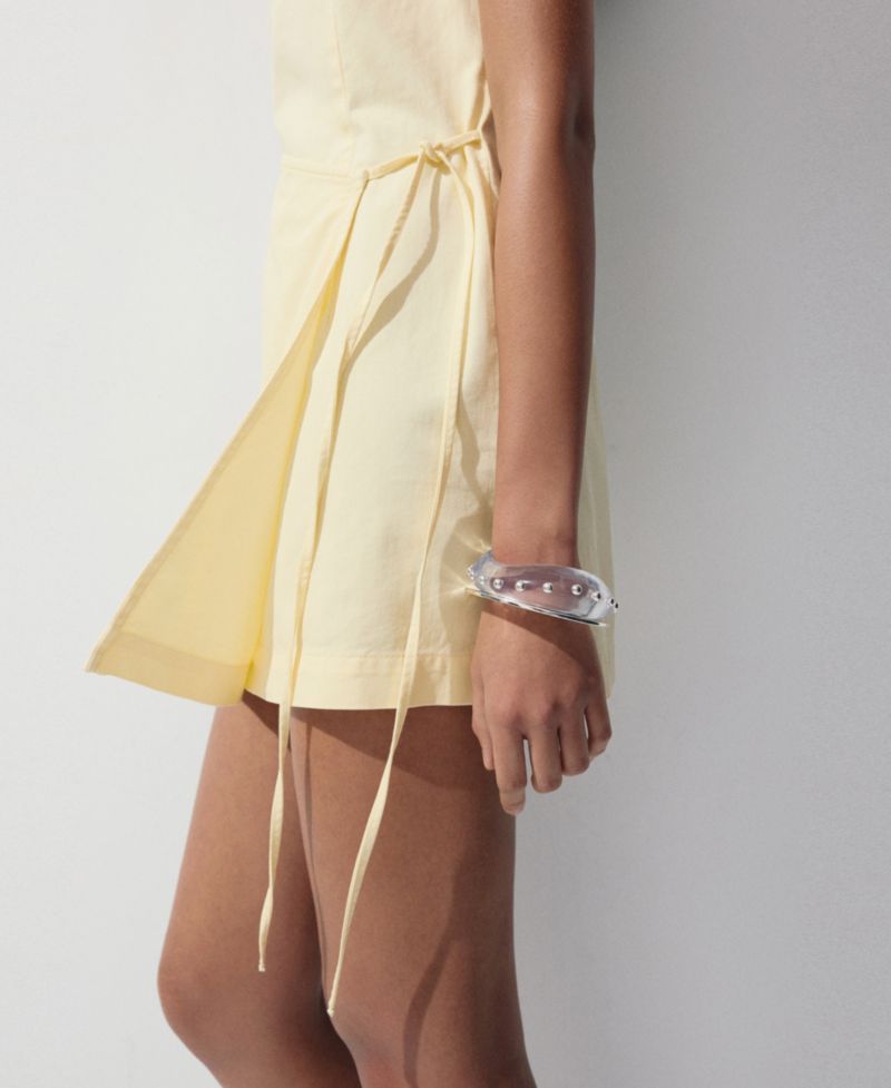Women's Straps and Bow Detail Mini Cotton Dress
