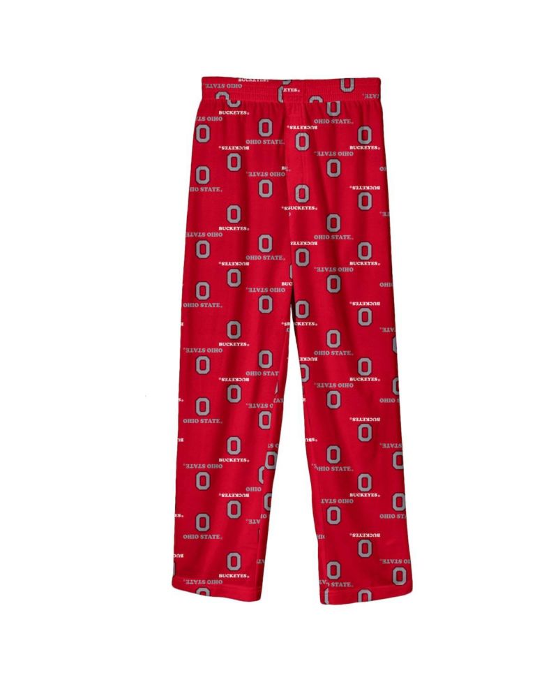 Little Boys and Girls Scarlet Ohio State Buckeyes All-Over Team Logo Pants