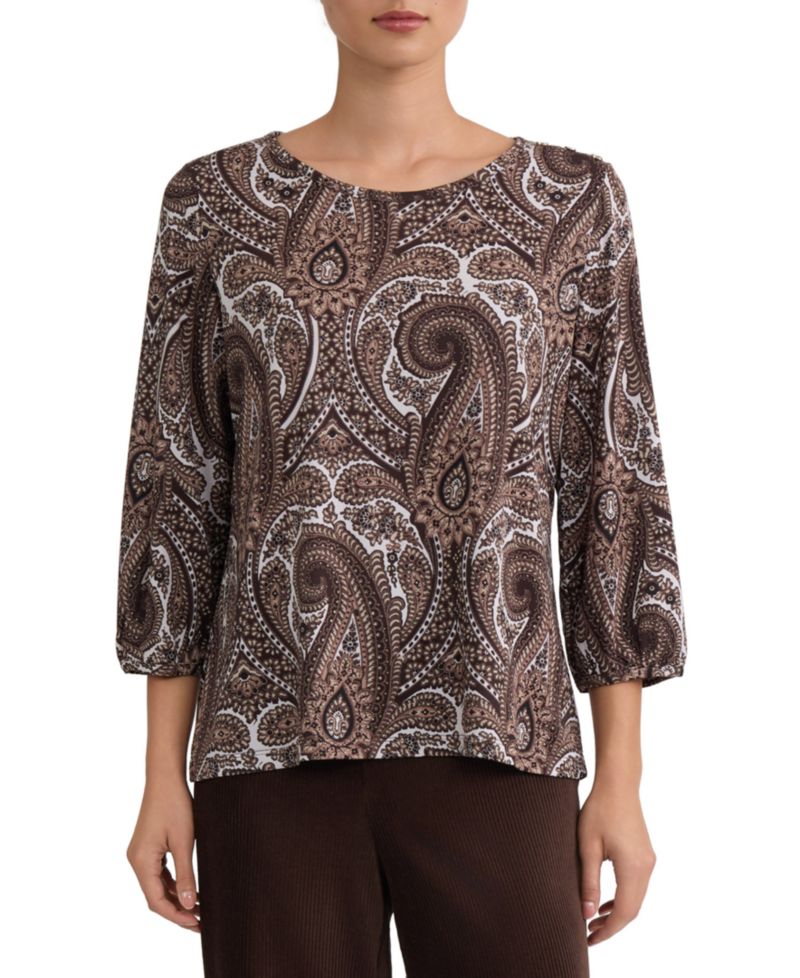 Women's 3/4-Sleeve Paisley Blouse