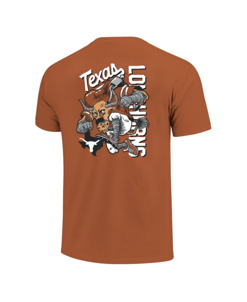 Men's Burnt Orange Texas Longhorns Sketched Mascot Comfort Colors T-Shirt